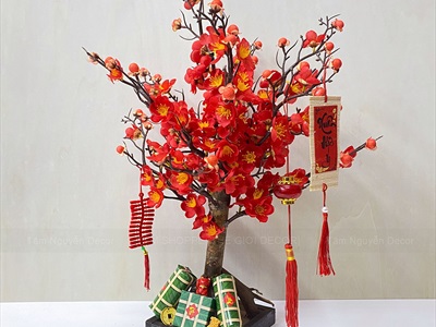 Cây Mai Đào thân gỗ để bàn [Tỉ mỉ - Nhẹ] C50cm CAYCANH-TET-01